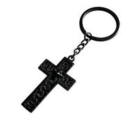 BOYANDM Porte-clés en forme de croix de style rétro qui s'ouvre pour ranger de petits articles pour cadeaux et usage quotidien fabriqué à partir de croix porte-clés en alliage, Noir , taille unique