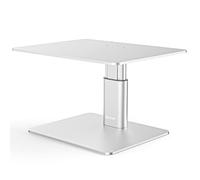 BoYata Monitor Riser Stand, Organisateur de Stockage de Support de Bureau en Métal à Hauteur Réglable Compatible avec TV, PC, Ordinateur Portable, Ordinateur, iMac et Affichage Tous écrans-Argent