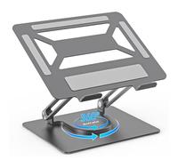 BoYata Support Ordinateur Portable avec Base Rotative à 360 Support Ergonomique Réglable pour Ordinateur Portable pour Bureau, Compatible avec MacBook Pro/Air, Ordinateurs Portables jusqu'à 17"-Gris