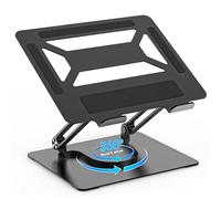 BoYata Support Ordinateur Portable avec Base Rotative à 360 Support Ergonomique Réglable pour Ordinateur Portable pour Bureau, Compatible avec MacBook Pro/Air, Ordinateurs Portables jusqu'à 17"-Noir