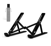 BoYata Support Ordinateur Portable, Support de Réglage de la Hauteur à 6 Niveaux, élévateur en Aluminium, Compatibilité pour MacBook Air, la Plupart des Ordinateurs Portables de 10 à 15,6 Pouces-Noir