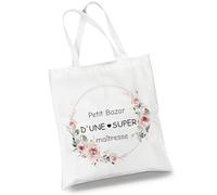 BOYATONG Cadeau Maitresse Tote Bag, Cadeau Maitresse d'école fin d'année, Merci Maitresse Cadeau Tote Bag Enseignant
