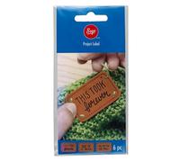 Boye 3401014001 Lot de 6 étiquettes en cuir sarcastique faites à la main pour travaux manuels, tricot et crochet