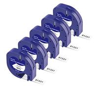 BOYEEZON 91221/S0721660 Ruban d'étiquettes en plastique blanc 12 mm x 4 m pour Dymo Letratag LT-100H LT-100T XR QX50 LT-200B Ruban d'étiquetage en plastique noir sur blanc