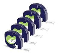 BOYEEZON Lot de 5 rubans d'étiquettes Dymo Letratag Tape 91200 compatibles avec DYMO Letratag Tape 91200 - Blanc - 12 mm x 4 m