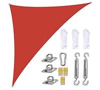 BOYH Voile Dombrage, Voile D Ombrage Triangulaire, Protection des Rayons UV, Voile D Ombrage Jardin avec Corde, Perméable Imperméable Voiles D'ombrage pour Patio, Blanc,(Size:5 * 5 * 5m,Color:Rouge)