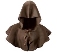 Boyiee Chapeau à Capuche Médiéval Halloween Chapeau de Docteur de Peste Cape à Capuche Vintage Unisexe Accessoire de Cosplay Païen(Couleur Café)