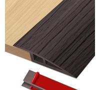 BOYIFEIJIE Barre de Seuil Rattrapage de Niveau, 1M x 5cm Barre de Seuil Multiniveau Adhesive PVC, Seuil de Porte Rattrapage Niveau pour Hauteur du Seuil 5mm ~ 10mm (Noyer)