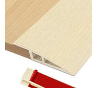 BOYIFEIJIE Barre de Seuil Rattrapage de Niveau, 2M x 7cm Barre de Seuil Multiniveau Adhesive PVC, Seuil de Porte Rattrapage Niveau pour Hauteur du Seuil 15mm ~ 20mm (Chêne Blanc)