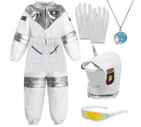 Boyigog Costume d'astronaute pour enfant - Unisexe - Combinaison spatiale - Costume d'astronaute RolePlay - Tenue de jeu pour garçons et filles - Cosplay Best Carnival Party Favours (4-12 ans)