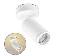 BOYIR Plafonnier GU10, Spot Plafond 1 Spots Blanc, Plafonnier Spot Orientable & Pivotant, Applique Plafond Interieur LED Blanc pour Cuisine, Chambre, Salon, Livré Sans Ampoules