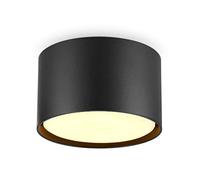 BOYIR Spots de Plafond Noir Rond LED GX53 6W 230V Plafonnier Aluminium Blanc Chaud 3000K Ø84x50mm Spot Plafonnier pour Salon Salle de Bain Cuisine Chambre Couloir