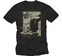 BOYITES Cool Steve McQueen t-Shirt for Men Bullitt Black Size XL