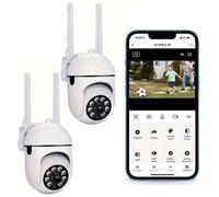 Boykeep 2 PCS Caméra Surveillance WiFi - 1080P avec 360° PTZ - Vision Nocturne Détection de Mouvement - pour bébé ou animaux