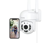 BoyKeep K20 Caméra de sécurité extérieure 2K avec Vision panoramique et inclinable à 360° pour la sécurité de la Maison avec Vision Nocturne en Couleur, détection de Mouvement, Conversation