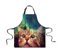Boyoung Tablier imperméable à Motif Chat avec Bretelles réglables pour Adulte et Homme Moderne One Size Cat01