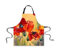 Boyoung Tablier imperméable à Motif Floral coloré imprimé numérique avec Bretelles de Cou réglables pour Homme et Femme Moderne One Size Flowers04