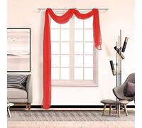 BOYOUTH Magnifique Voile Ant de Couleur Unie Doux pour d Intercalation de fenre, intercal Harpe, cantonnière de Rideau, Mariage (90 x 500 cm, Grand Rouge) 1 Panneau