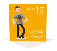Boys 13th Birthday Greeting Card One Lump or Two Range Holy Mackerel Cards