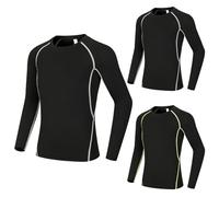 Boys' Athletic Compression Shirt Kid Long Sleeve Quick Dry Undershirt Base Layer Top Teen Boys Breathable Lightweight T Shirt for Football Sports Running