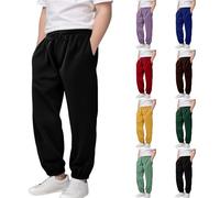 Boys Baggy Joggers Kids Drawstring Elastic Waist Athletic Sweatpants Toddler Boys Wide Leg Casual School Trousers Jogging Tracksuit Bottoms Teens Loose Fit Activewear