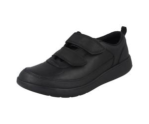 Boys Clarks Hook & Loop Cuir & Synthétique Chaussures Scolaires Scape Flare Y
