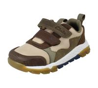 Boys Clarks Hook & Loop Dinosaur Front Bumper Trainers - Steggy2Track