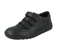 Boys Clarks Triple Strap Leather School Shoes With Toe Bumpers DAZE 2 STEP Y