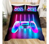 Boys Gamepad Housse de Couette Console Gamepad Parure de Lit 220x240cm Enfants Ados Jeu Vidéo Gamepad Ensembles de Housse de Couette Gradient Game Controller Collection de chambre de luxe 3Pcs