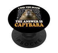 Boys Girls Kids I Did The Math Answer Capybara Meme Lover PopSockets PopGrip Adhésif