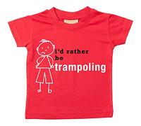 Boys I D Rather Be trampoline (Sport) T-shirt bébé tout-petit enfants Disponible en tailles 0-6 mois à 14-15 ans son bâton personne rouge Red 12-13 Years