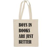 Boys in Books are Just Better Sac fourre-tout en coton naturel Blanc