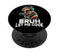 Boys Kids Video Gamer Let Me Cook Meme Lover Bruh Capybara PopSockets PopGrip Adhésif
