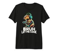 Boys Kids Video Gamer Let Me Cook Meme Lover Bruh Capybara T-Shirt Haut de Gamme