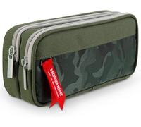 Boy's Pencil Case With 2 Compartments, Double Compartment Pencil Case, Large Capacity Pencil Case For Boys, Green, Green