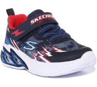 Boys Shoes Skechers Light Storm 2.0 Light Up Trainer En Marine Rouge EU 37-42