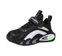 Boys Spring Summer and Autumn Mesh Breathable Adjustable Shoelaces Medium and Large Children's Casual Sports Shoes Chausson Fille 21 (Green, 33 Big Kids)
