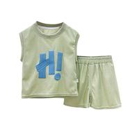 Boys Summer Clothes 2PCS Sleeveless Shirt & Quick-Dry Shorts Toddler Sportswear Set Casual Lightweight Baby Athletics Outfits (Green, 12-18 Months) w76n