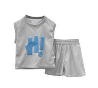 Boys Summer Clothes 2PCS Sleeveless Shirt & Quick-Dry Shorts Toddler Sportswear Set Casual Lightweight Baby Athletics Outfits (Grey, 6-12 Months) w82n