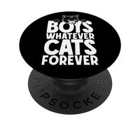 Boys Whatever Cats Forever Citation Amusante pour Amoureux des Chats Noirs PopSockets PopGrip Adhésif