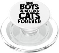 Boys Whatever Cats Forever Citation Amusante pour Amoureux des Chats Noirs PopSockets PopGrip pour MagSafe