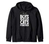 Boys Whatever Cats Forever Citation Amusante pour Amoureux des Chats Noirs Sweat à Capuche
