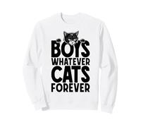 Boys Whatever Cats Forever Citation Amusante pour Amoureux des Chats Noirs Sweatshirt