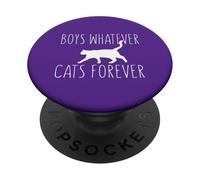 Boys Whatever Cats Forever Citation Amusante pour Amoureux des Chats PopSockets PopGrip Adhésif