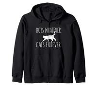 Boys Whatever Cats Forever Citation Amusante pour Amoureux des Chats Sweat à Capuche