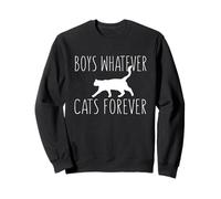 Boys Whatever Cats Forever Citation Amusante pour Amoureux des Chats Sweatshirt