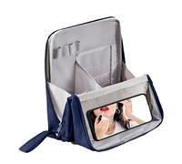 Boyssa Organiseur de voyage vertical 23 x 6,5 x 22 cm Ouverture large avec séparateur Résistant Facile à nettoyer Salle de bain Chambre, Bleu marine, Voir la description, Voir description