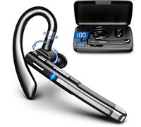 Boytond Casque Bluetooth V6.1, 100 heures de conversation sans fil avec micro pour le travail, CVC8.0 antibruit, écouteurs professionnels avec étui de charge de 500 mAh pour camionneur/maison/bureau