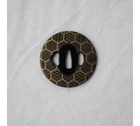 Boyu Japanese Samurai Sword Koshirae - Tsuba Iron Carved 001-026 (TDH010, 3.07/2.87in,)