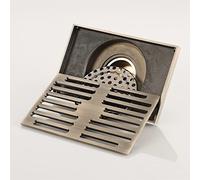 Boyuan Caniveau de Douche Laiton Drain de Douche Siphon de Sol 140x90mm Drain de Plancher avec Couvercle de Siphon de Sol, CréPine, Noyau DéSodorisant en Laiton